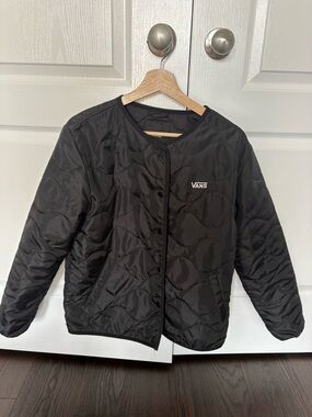 Vans Black Quilted Jacket with Logo